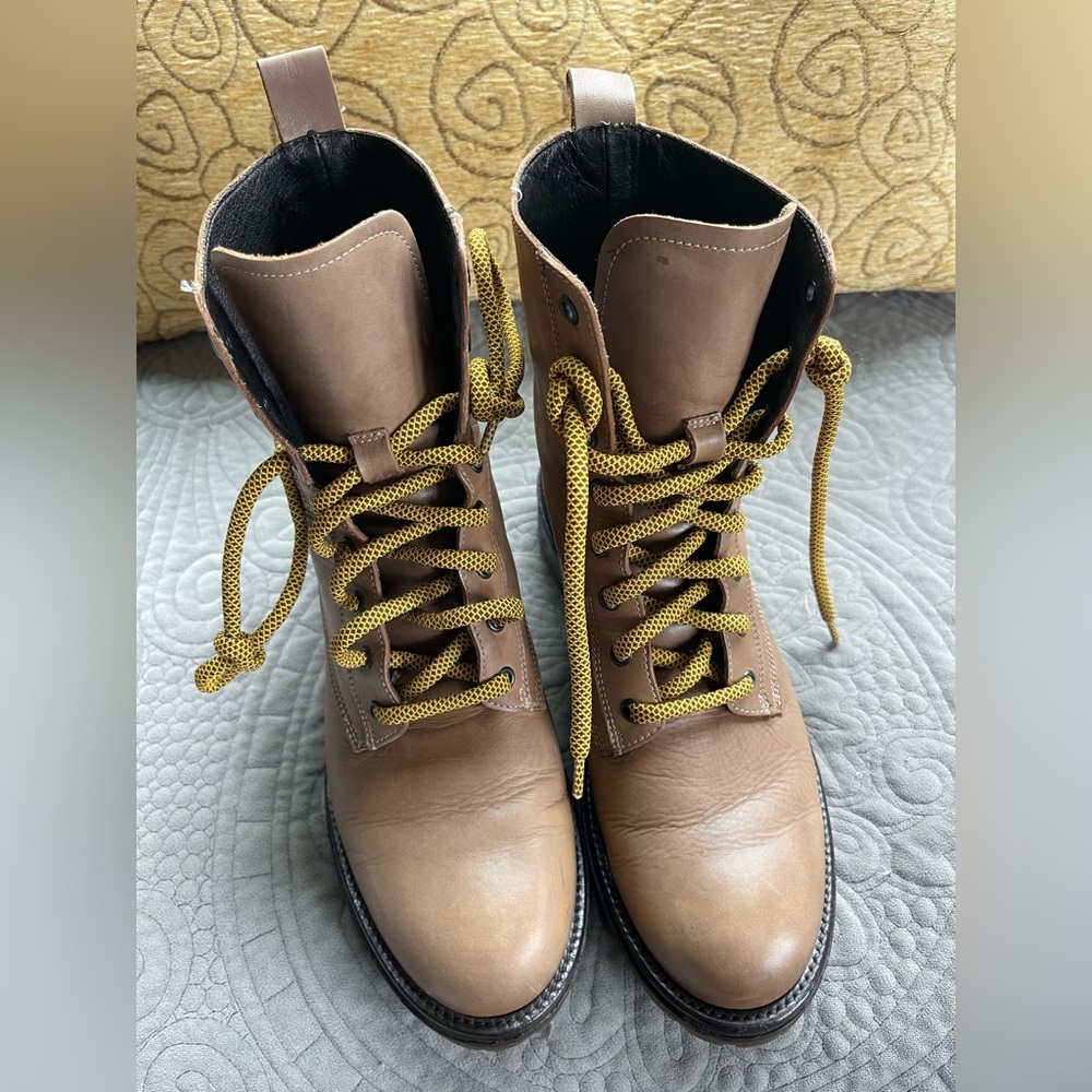 Italian Leather Boots with Yellow Laces by Boemos